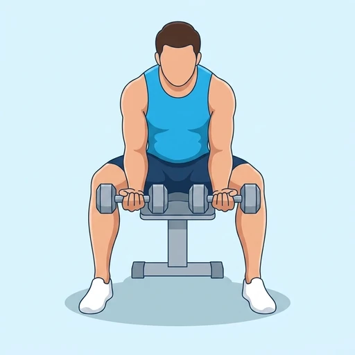 Dumbbell Wrist Curl — start position, flat illustration