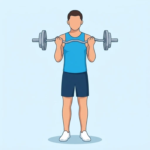 EZ-Bar Curl — peak position, flat illustration