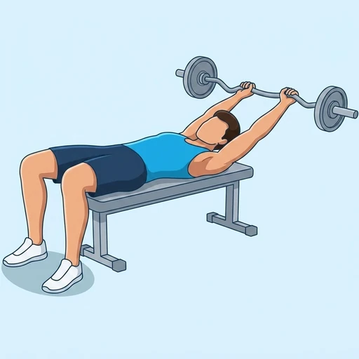 EZ Bar Pullover — start position, flat illustration
