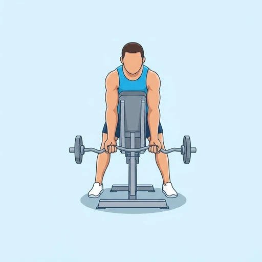 EZ Bar Spider Curl — start position, flat illustration