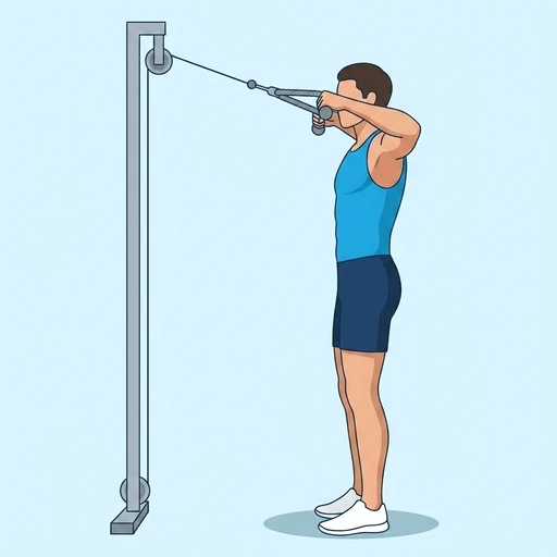 Cable Face Pull — peak position, flat illustration