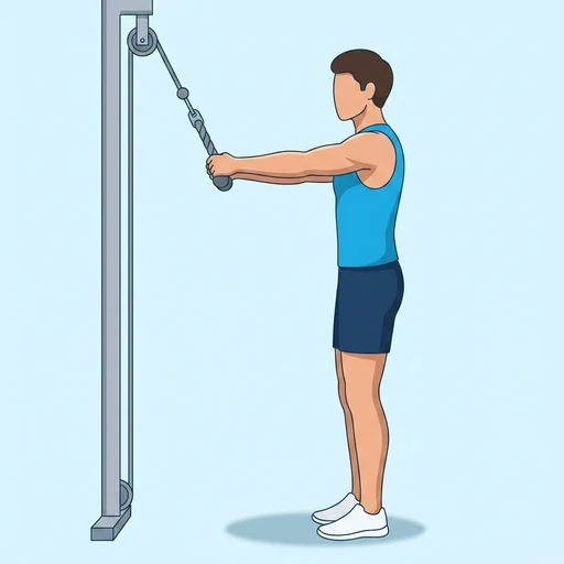 Cable Face Pull — start position, flat illustration
