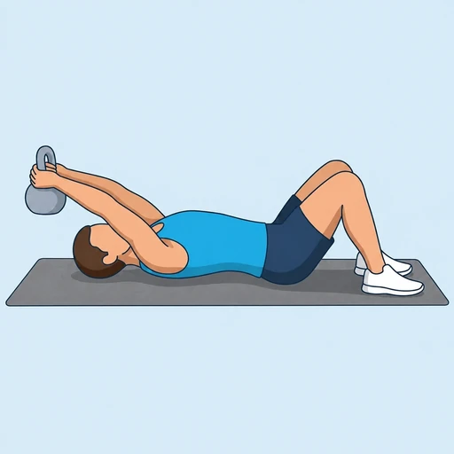 Floor Kettlebell Pullover — start position, flat illustration