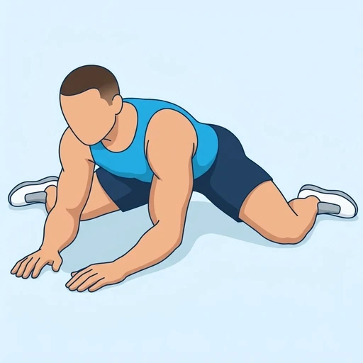 Frog Stretch, flat illustration