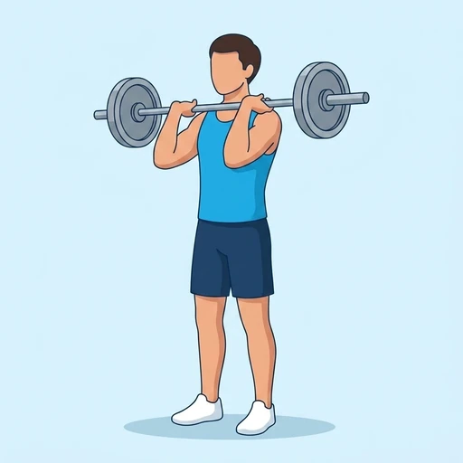Front Squat — start position, flat illustration
