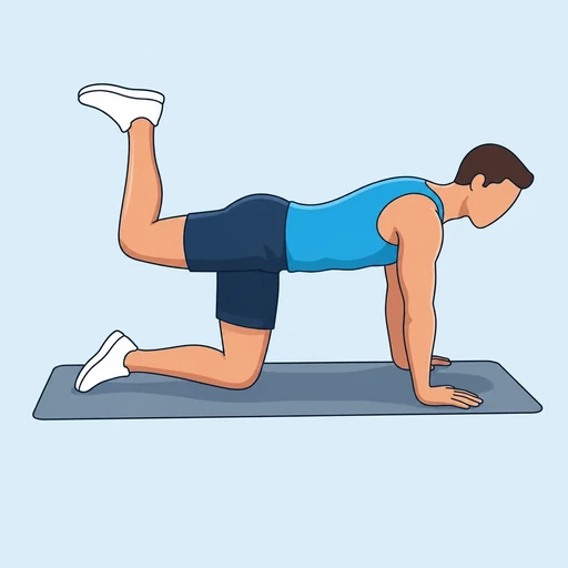 Glute Kickback — peak position, flat illustration