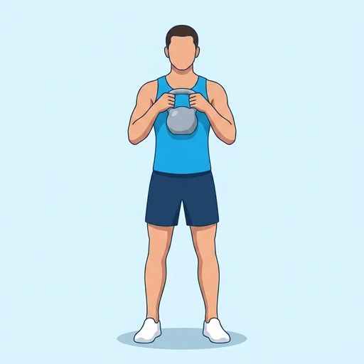 Goblet Squat — start position, flat illustration