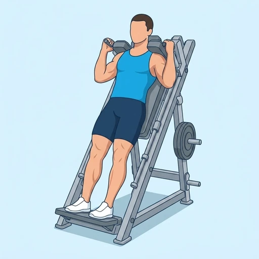 Hack Squat Calf Raise — start position, flat illustration