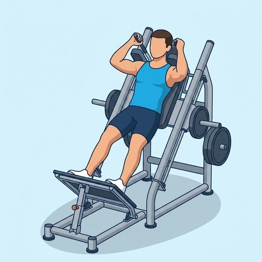Hack Squat — start position, flat illustration