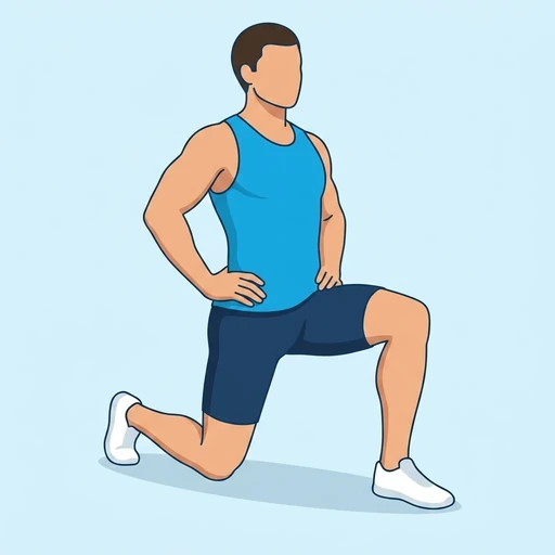 Half-Kneeling Hip Flexor Rock — start position, flat illustration