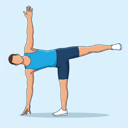 Half Moon Pose, flat illustration