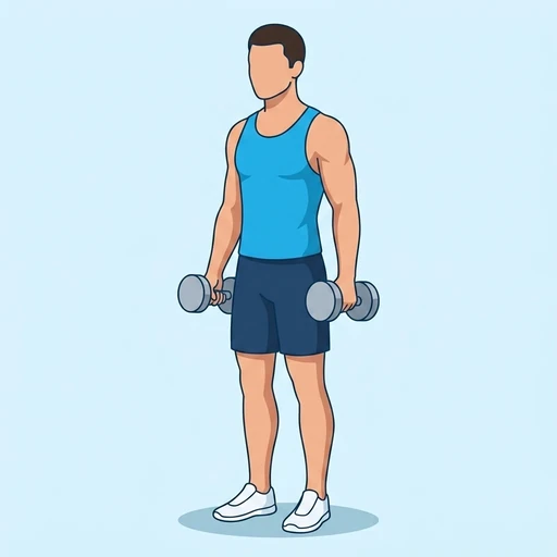 Dumbbell Hammer Curl — start position, flat illustration