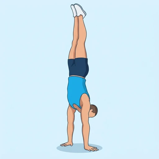 Handstand Hold, flat illustration