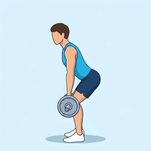 Hang Clean — start position, flat illustration