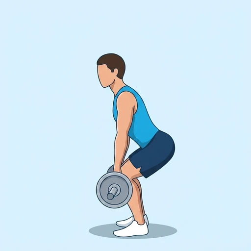 Hang Power Clean — start position, flat illustration