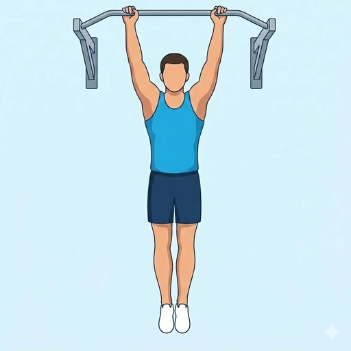 Hanging Knee Raise — start position, flat illustration