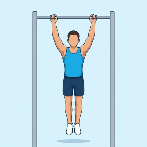 Hanging Leg Raise — start position, flat illustration