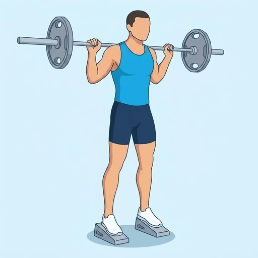 Heel-Elevated Squat — start position, flat illustration