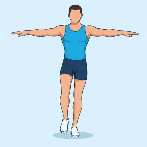 Heel-to-Toe Walk, flat illustration