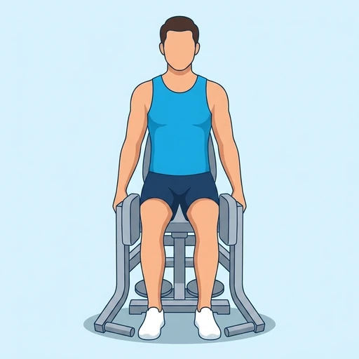 Machine Hip Abduction — start position, flat illustration