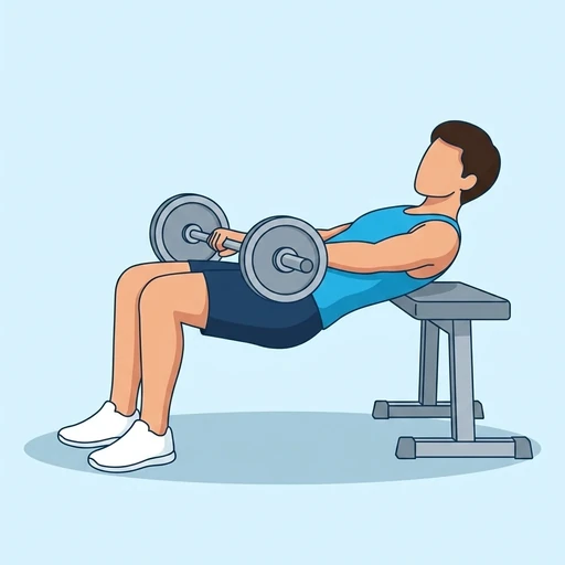 Barbell Hip Thrust — start position, flat illustration