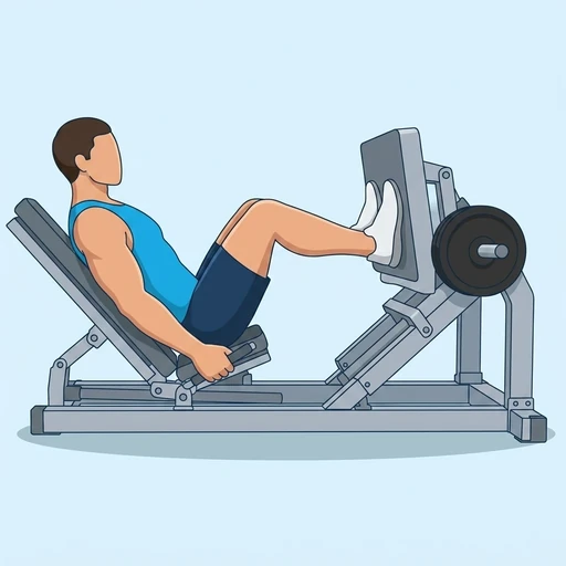 Horizontal Leg Press — start position, flat illustration