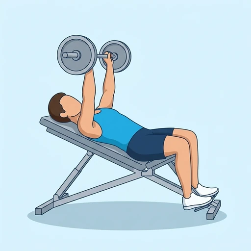 Incline Barbell Bench Press — start position, flat illustration