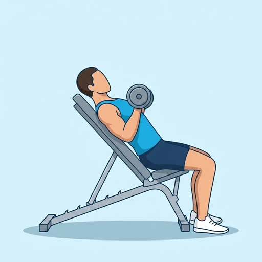 Incline Dumbbell Press — peak position, flat illustration