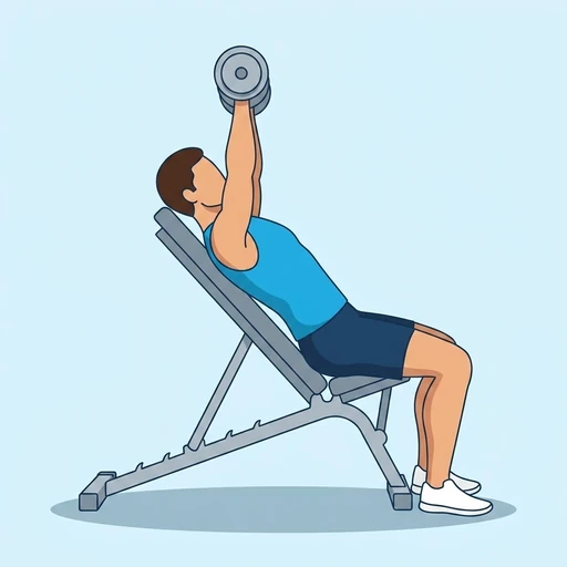 Incline Dumbbell Press — start position, flat illustration