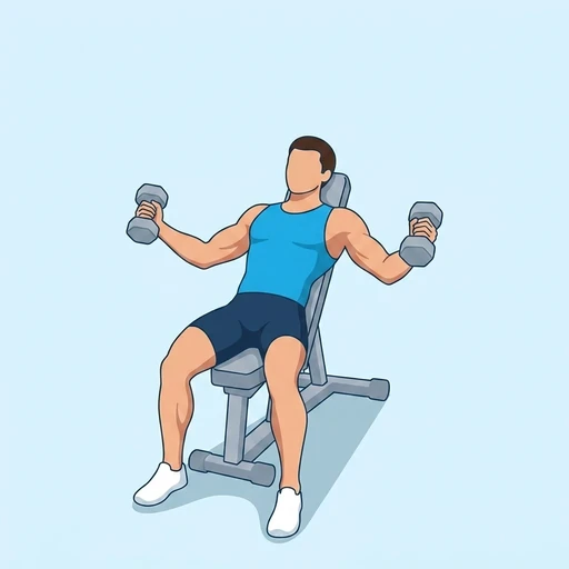 Incline Dumbbell Fly — start position, flat illustration