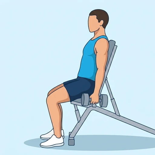 Incline Hammer Curl — start position, flat illustration