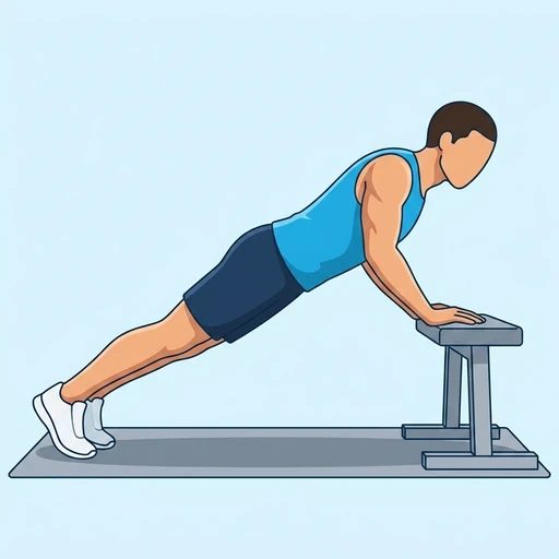 Incline Push-Up — start position, flat illustration
