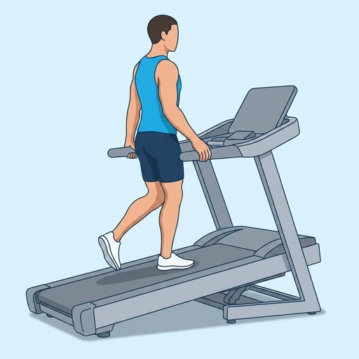 Incline Treadmill Walk, flat illustration