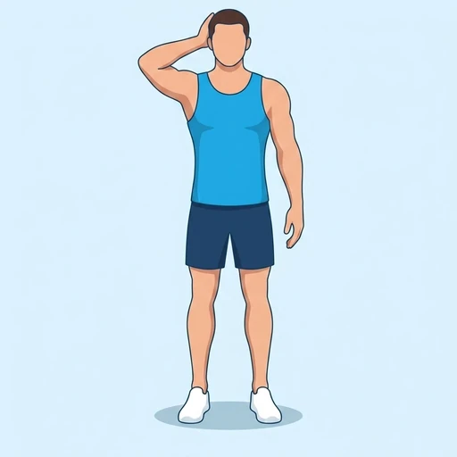 Isometric Neck Lateral Flexion, flat illustration