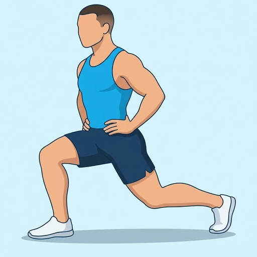 Isometric Split Squat, flat illustration