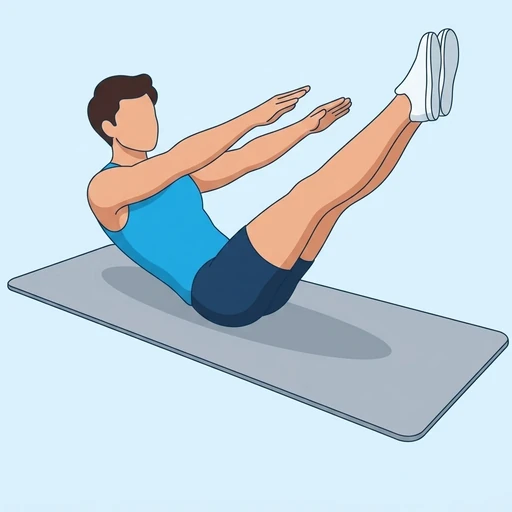 Jackknife Sit-Up — peak position, flat illustration