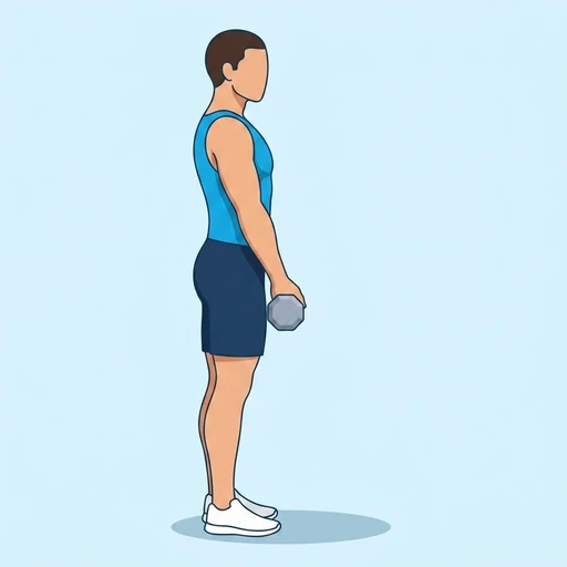 Jefferson Curl — start position, flat illustration