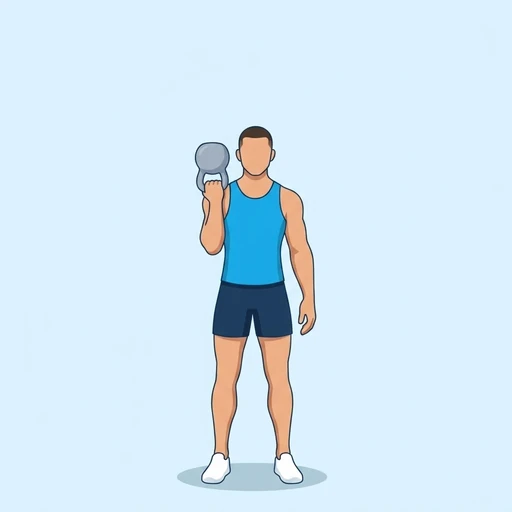 Kettlebell Bottoms-Up Hold, flat illustration