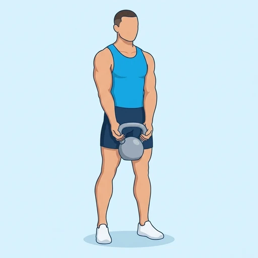 Kettlebell Curl — start position, flat illustration