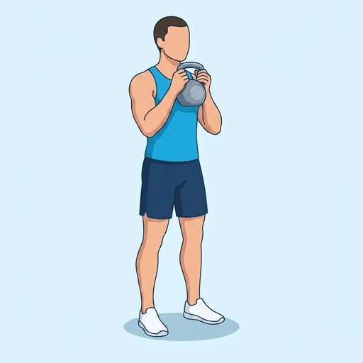 Kettlebell Goblet Lunge — start position, flat illustration