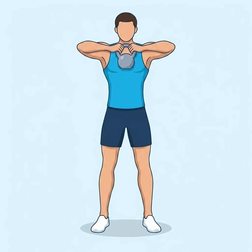Kettlebell Halo — peak position, flat illustration