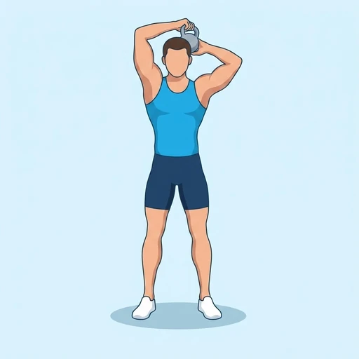 Kettlebell Halo — start position, flat illustration