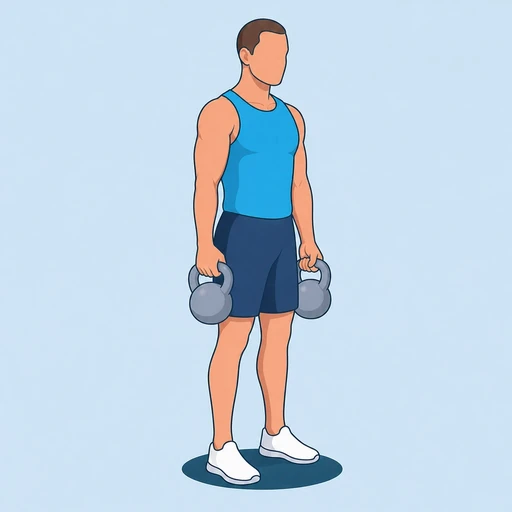 Kettlebell Hammer Curl — start position, flat illustration