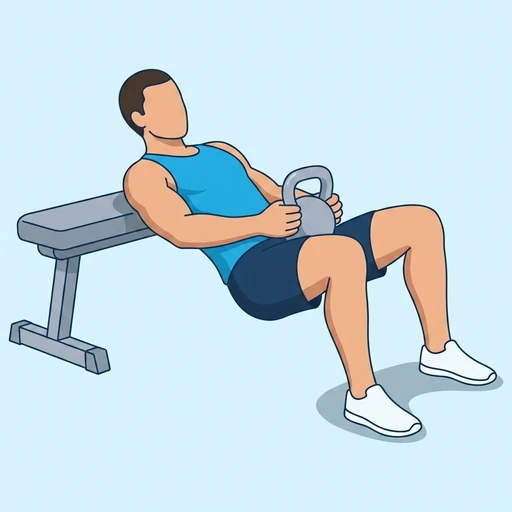 Kettlebell Hip Thrust — start position, flat illustration