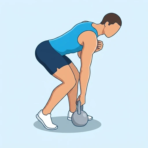 Kettlebell Kickstand Deadlift — start position, flat illustration
