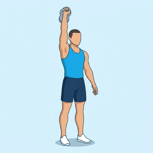 Kettlebell Overhead Hold, flat illustration