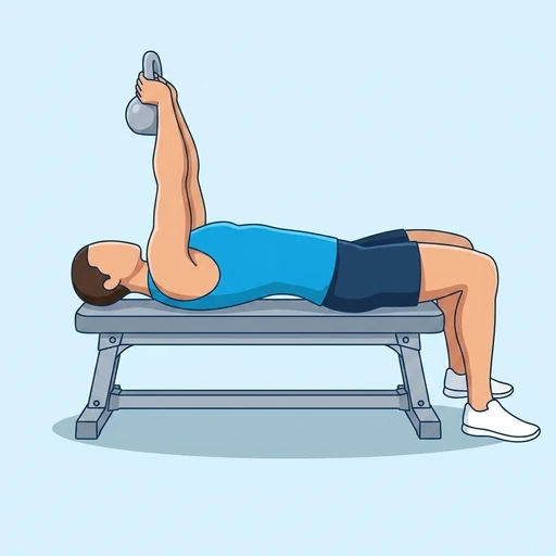 Kettlebell Pullover — peak position, flat illustration
