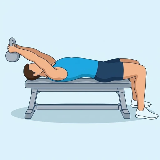 Kettlebell Pullover — start position, flat illustration