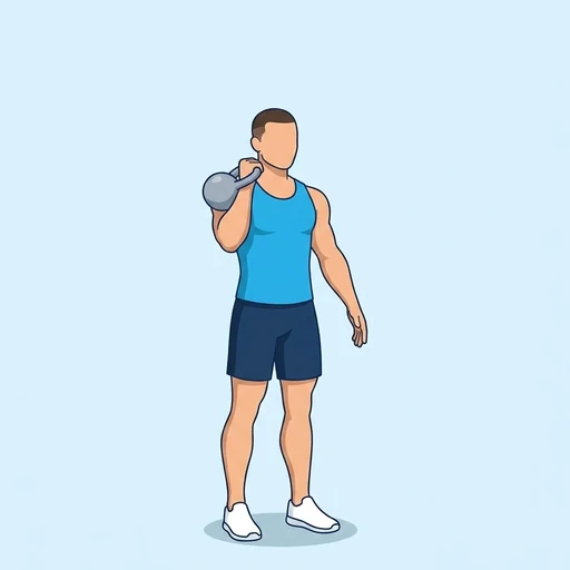 Kettlebell Rack Hold, flat illustration
