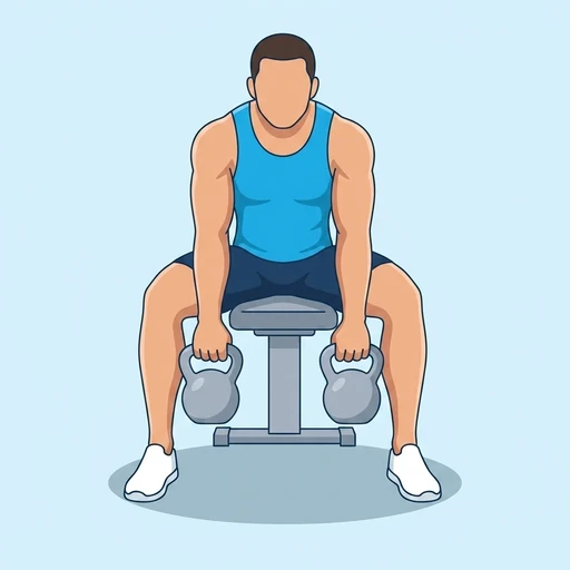 Kettlebell Reverse Wrist Curl — start position, flat illustration
